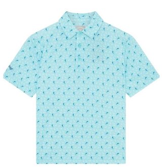 Callaway Dolphin Print Junior Poloshirt, blue radiance