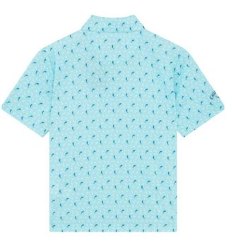 Callaway Dolphin Print Junior Poloshirt, blue radiance