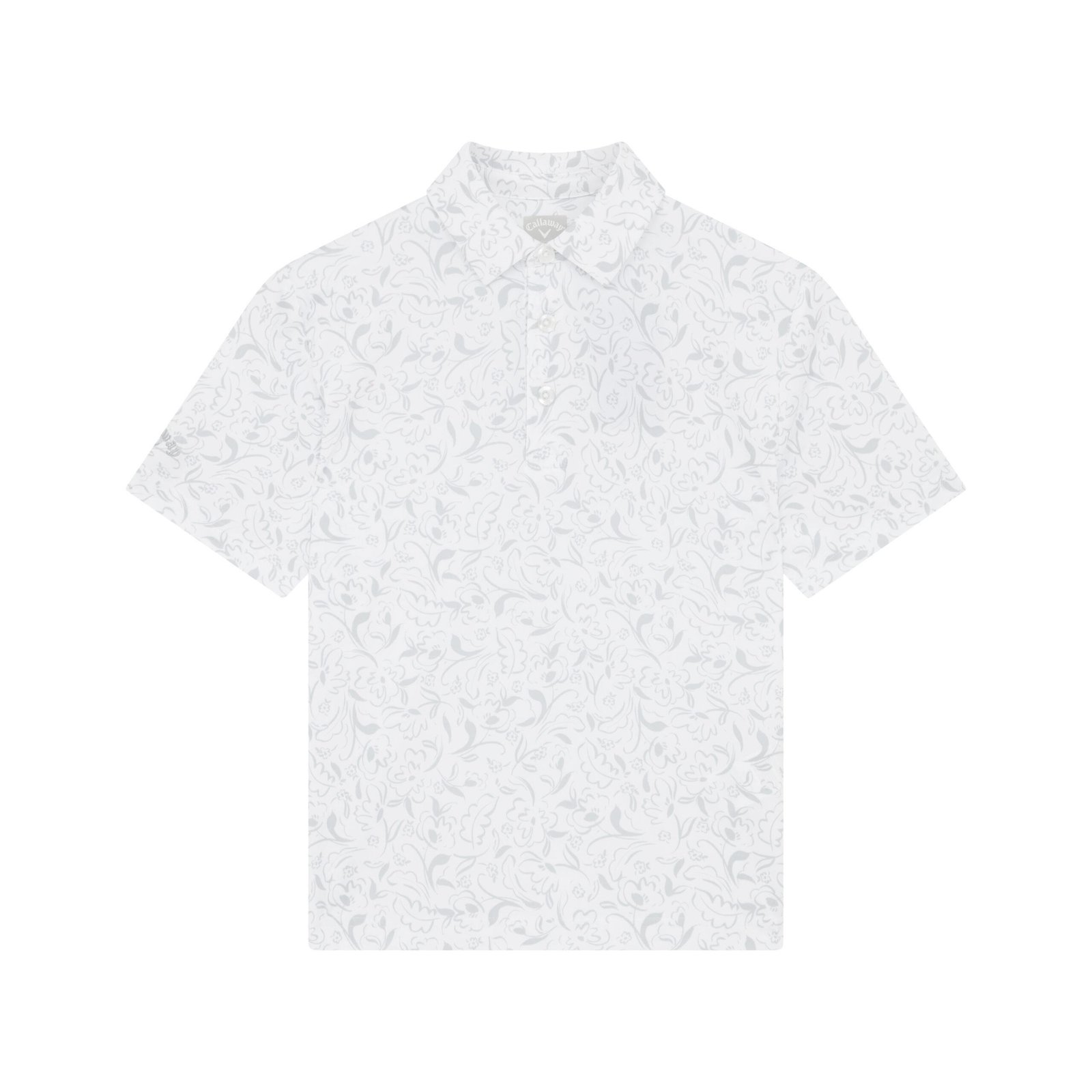 Callaway Floral Print Junior Poloshirt, weiss