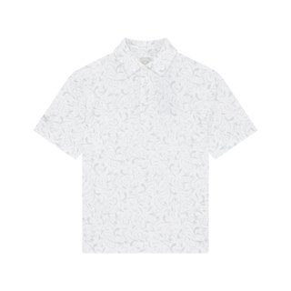 Callaway Floral Print Junior Poloshirt, weiss