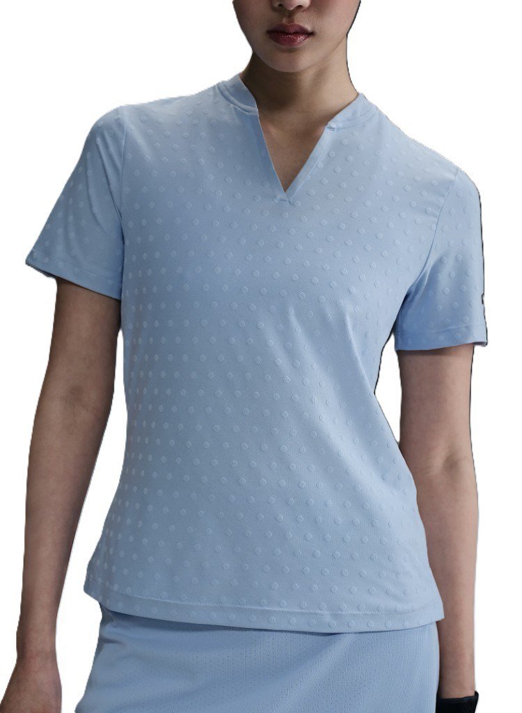 Nike Woman Dri-FIT Short-Sleeve Blade Jacquard Damen Poloshirt, psychic blue/black