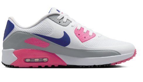 Nike AIR MAX 90 G Unisex Golfschuhe, white/laser pink/concord