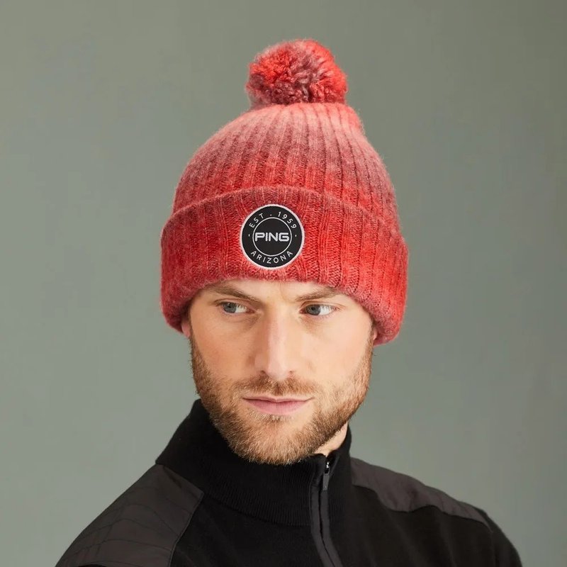 Ping Barraclough Herren Wintermütze, rot/grau