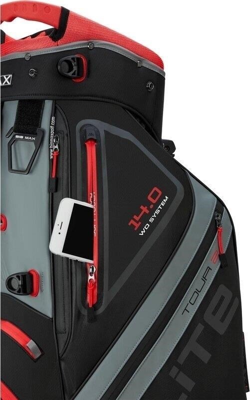 Big Max Dri Lite Hybrid Tour 2 stand bag, schwarz/grau/rot