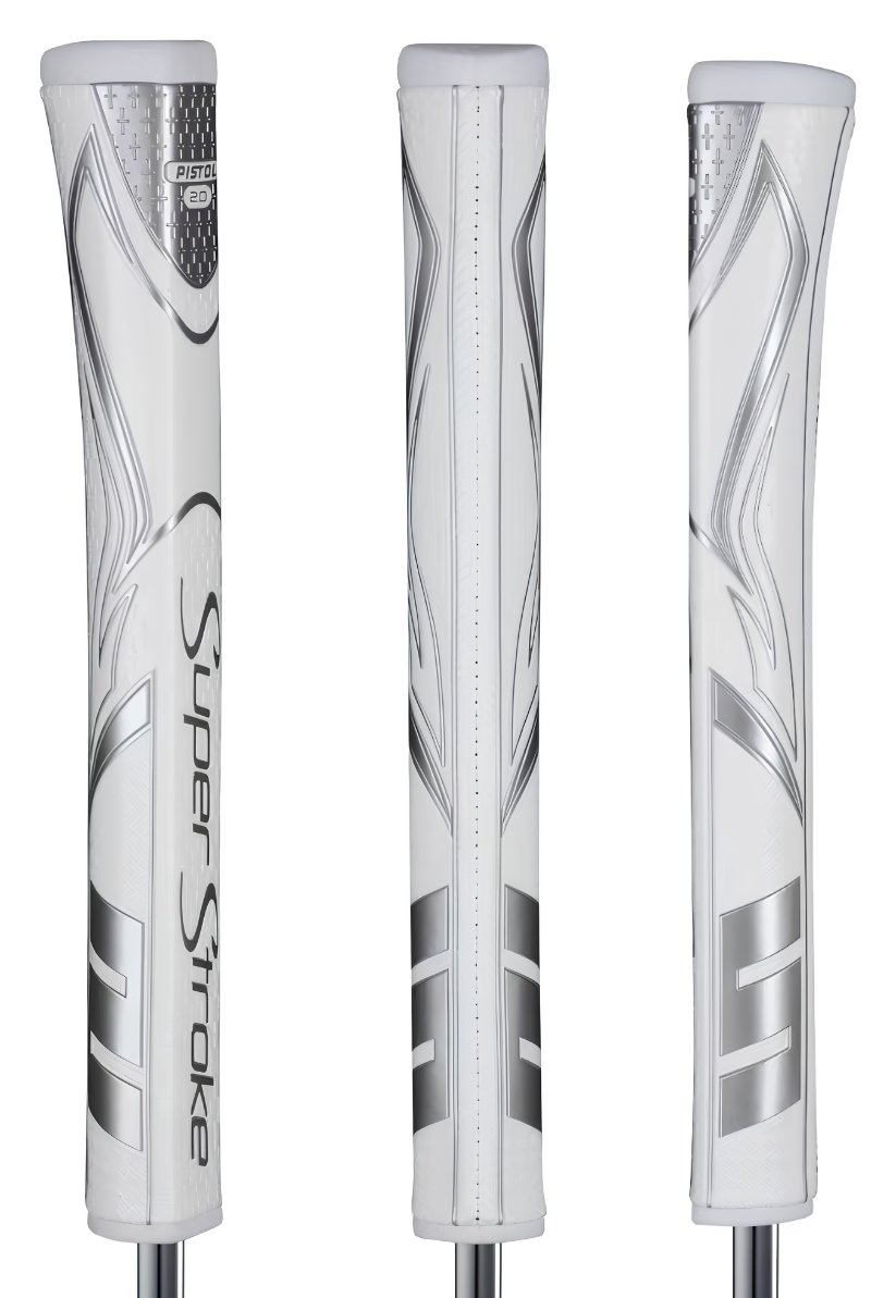 SuperStroke Zenergy Pistol GT 2.0 Putter Griff, weiss/silber