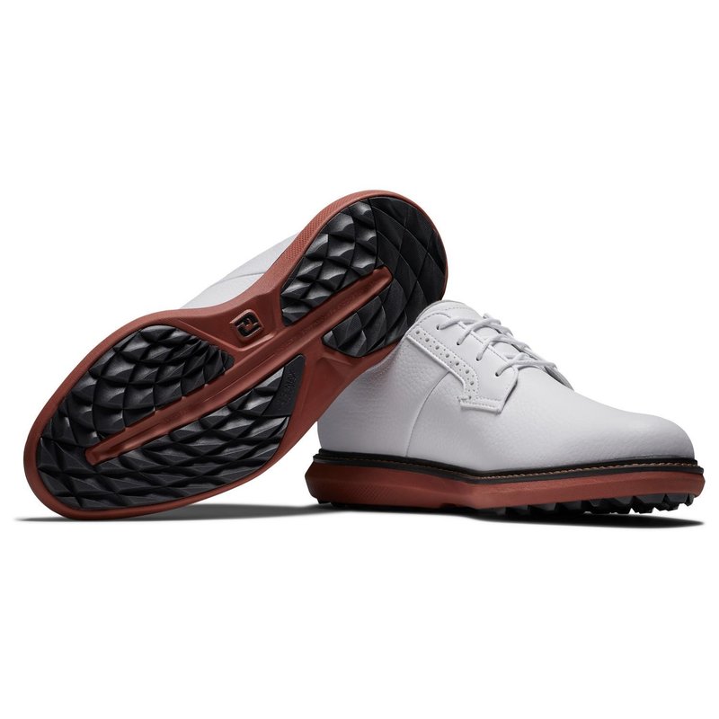 FootJoy Traditions Herren Golfschuhe, weiss/brick blucher