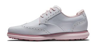 FootJoy Traditions Spikeless Damen Golfschuhe, weiss/rosa