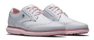FootJoy Traditions Spikeless Damen Golfschuhe, weiss/rosa