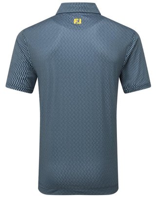 FootJoy Wiggle Print Lisle Herren Poloshirt, dunkelblau/grau/weiss