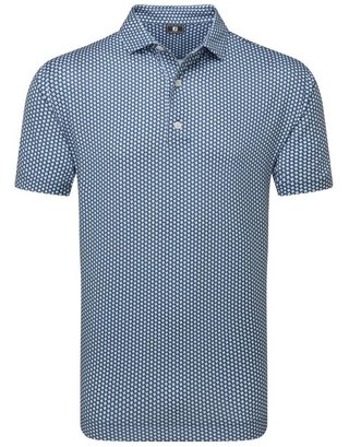 FootJoy Houndstooth Geo Lisle Herren Poloshirt, dunkelblau