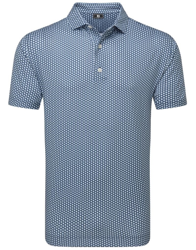 FootJoy Houndstooth Geo Lisle Herren Poloshirt, dunkelblau