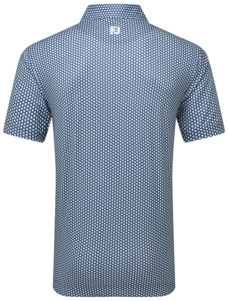 FootJoy Houndstooth Geo Lisle Herren Poloshirt, dunkelblau
