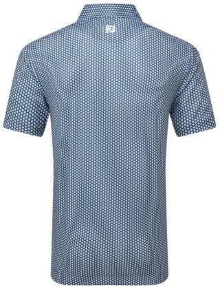 FootJoy Houndstooth Geo Lisle Herren Poloshirt, dunkelblau