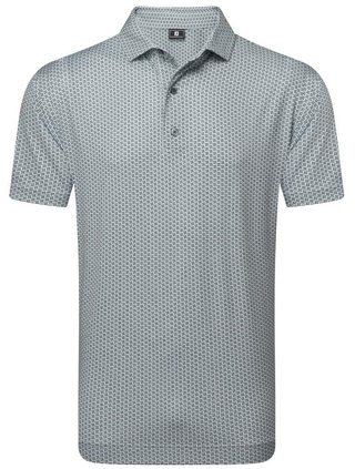 FootJoy Houndstooth Geo Lisle Herren Poloshirt, grau