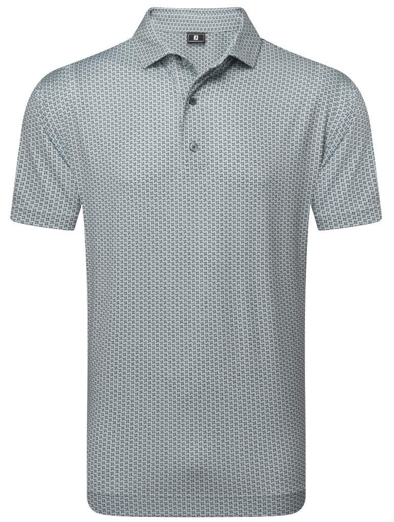 FootJoy Houndstooth Geo Lisle Herren Poloshirt, grau