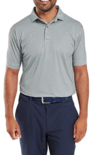 FootJoy Houndstooth Geo Lisle Herren Poloshirt, grau