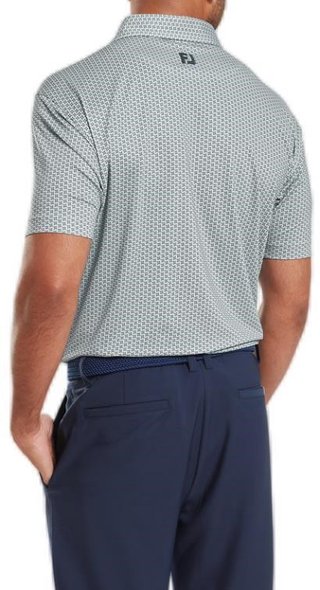 FootJoy Houndstooth Geo Lisle Herren Poloshirt, grau