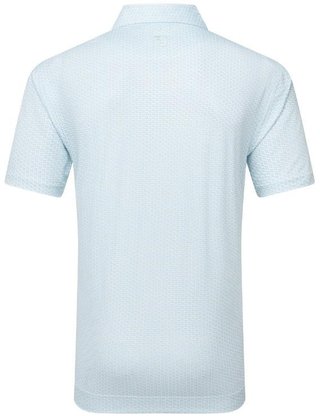 FootJoy Houndstooth Geo Lisle Herren Poloshirt, weiss/blau