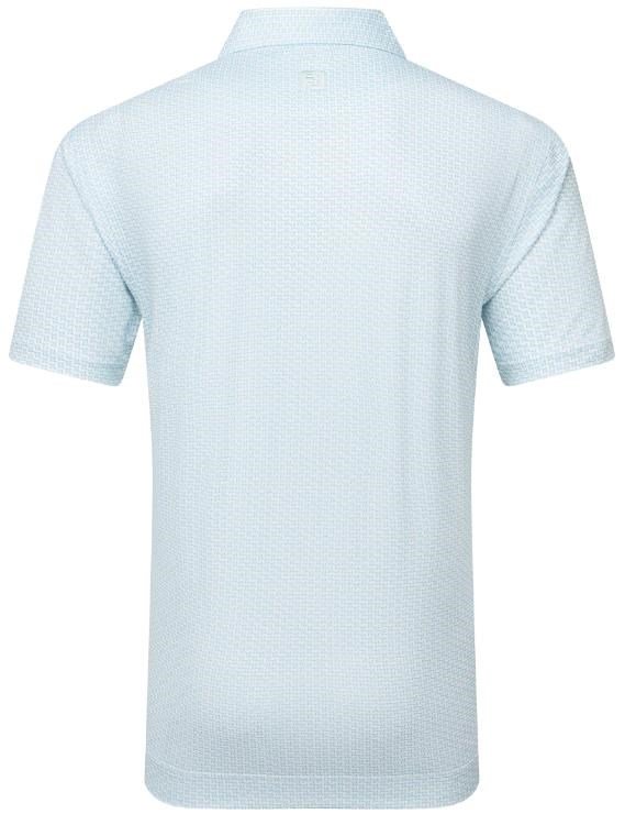 FootJoy Houndstooth Geo Lisle Herren Poloshirt, weiss/blau