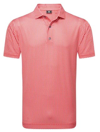 FootJoy Houndstooth Geo Lisle Herren Poloshirt, hibiscus