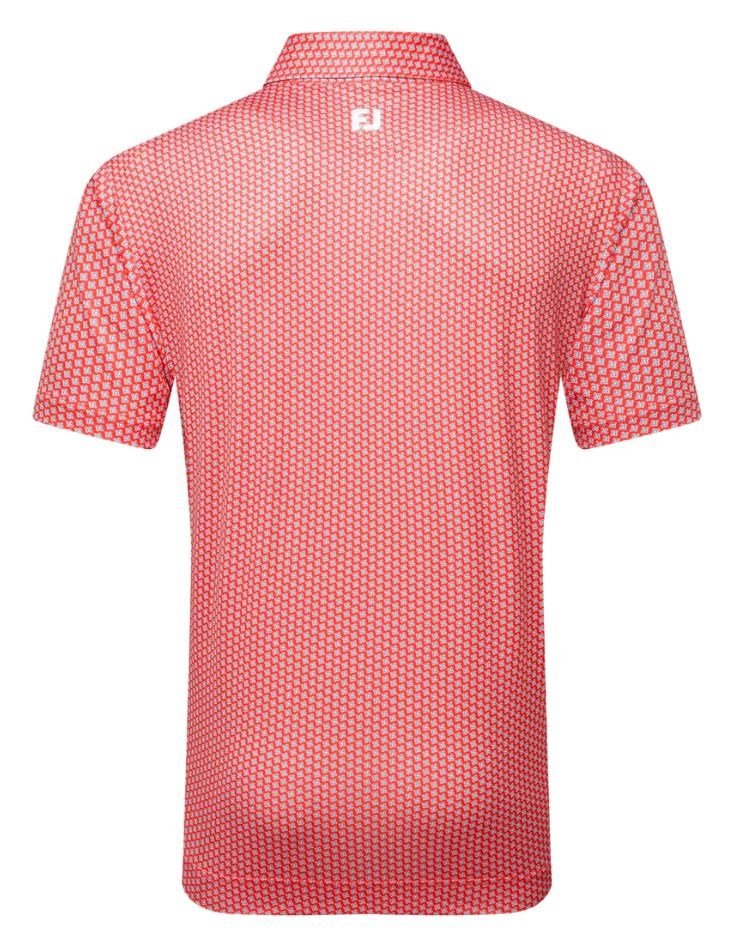 FootJoy Houndstooth Geo Lisle Herren Poloshirt, hibiscus