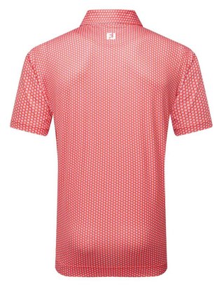 FootJoy Houndstooth Geo Lisle Herren Poloshirt, hibiscus