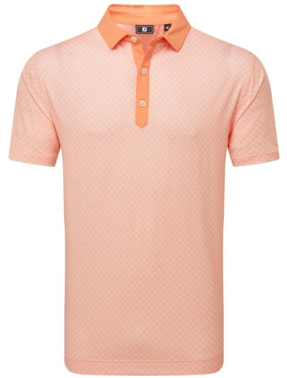FootJoy Checker Print Lisle Herren Poloshirt, orange