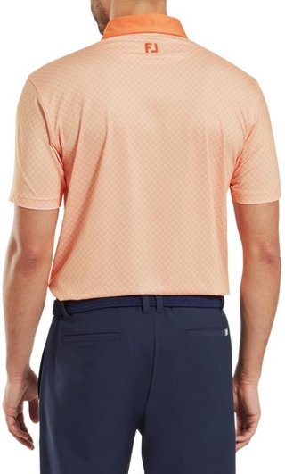 FootJoy Checker Print Lisle Herren Poloshirt, orange