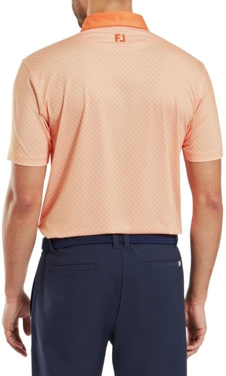 FootJoy Checker Print Lisle Herren Poloshirt, orange