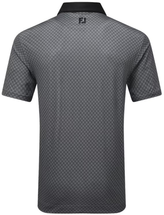 FootJoy Checker Print Lisle Herren Poloshirt, schwarz/weiss