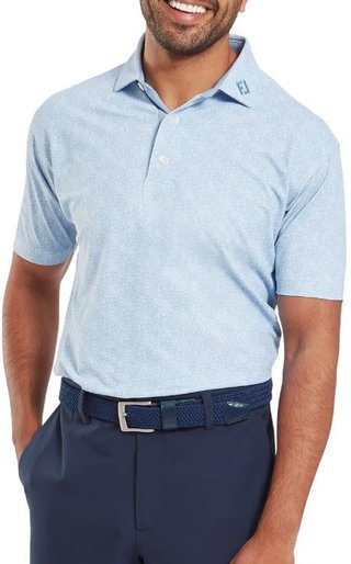 FootJoy Speckle Print Pique Herren Poloshirt, blue jay/white