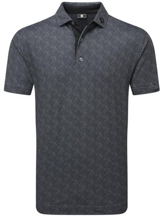 FootJoy Speckle Print Pique Herren Poloshirt, schwarz