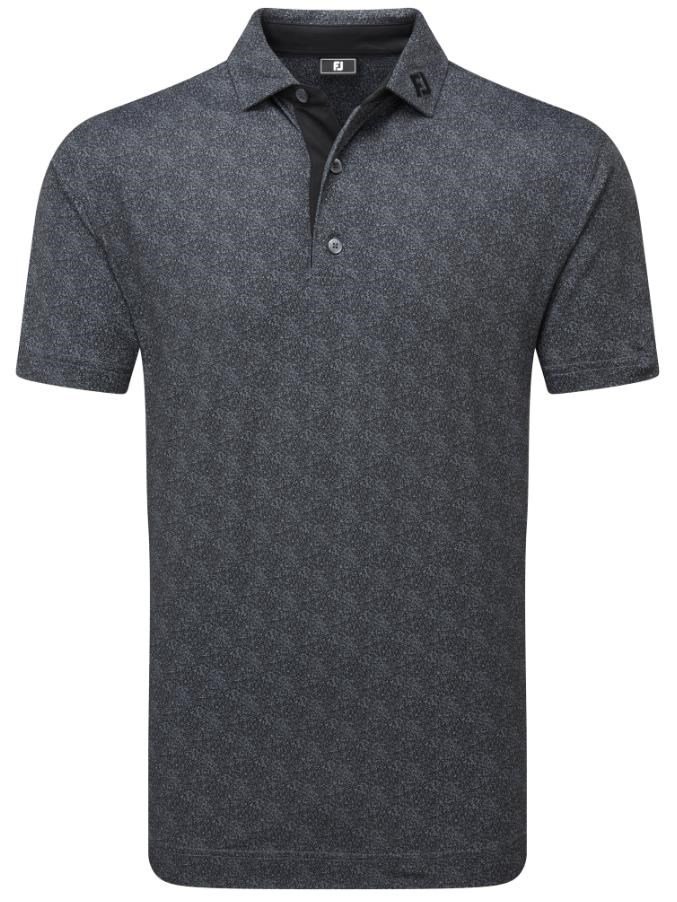 FootJoy Speckle Print Pique Herren Poloshirt, schwarz