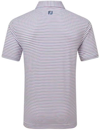 FootJoy Balance Stripe Lisle Herren Poloshirt, blau/weiss/rosa