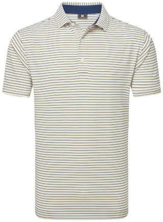 FootJoy Balance Stripe Lisle Herren Poloshirt, blau/weiss/orange