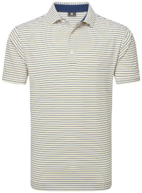 FootJoy Balance Stripe Lisle Herren Poloshirt, blau/weiss/orange