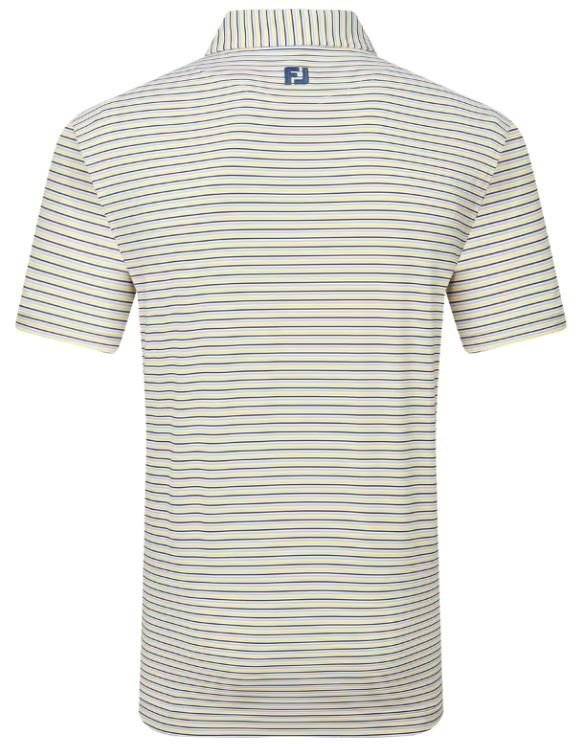 FootJoy Balance Stripe Lisle Herren Poloshirt, blau/weiss/orange