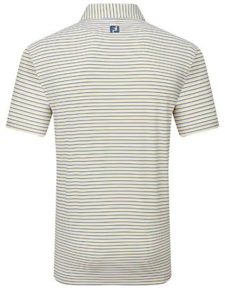 FootJoy Balance Stripe Lisle Herren Poloshirt, blau/weiss/orange