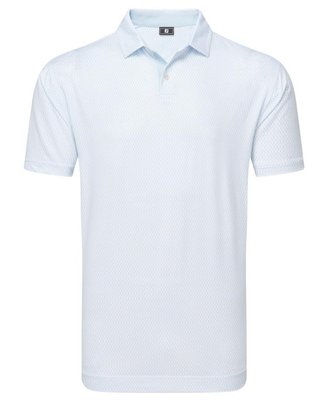 FootJoy Irongate Print Lisle Herren Poloshirt, white/skyway