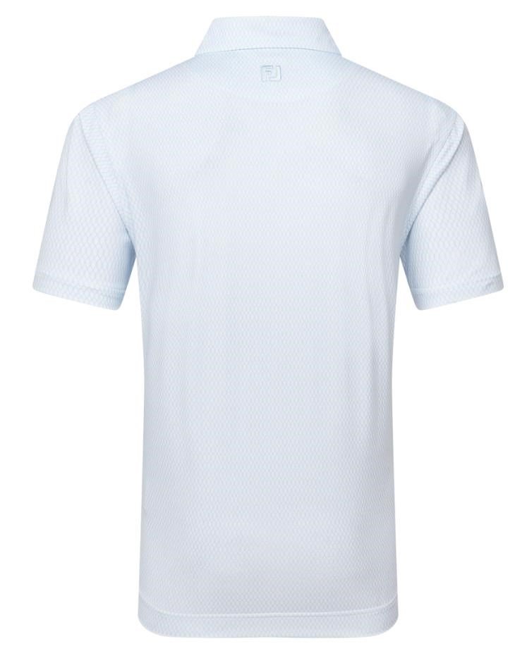 FootJoy Irongate Print Lisle Herren Poloshirt, white/skyway