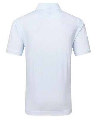 FootJoy Irongate Print Lisle Herren Poloshirt, white/skyway