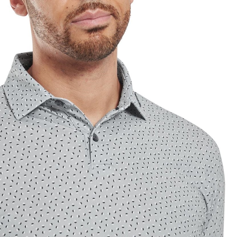 FootJoy Bounce Print Pique Herren Polo, grau
