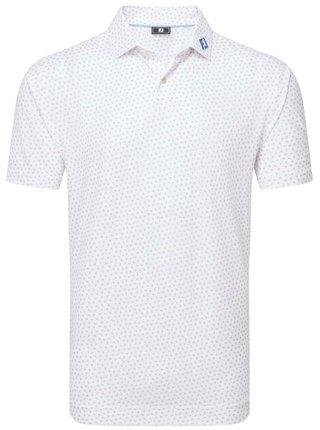 FootJoy Bounce Print Pique Herren Polo, white/orange/blue jay