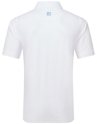 FootJoy Bounce Print Pique Herren Polo, white/orange/blue jay