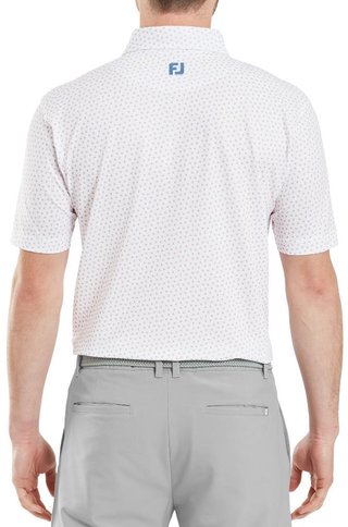 FootJoy Bounce Print Pique Herren Polo, white/orange/blue jay