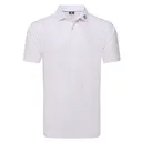 FootJoy Bounce Print Pique Herren Polo, weiss/hibiscus