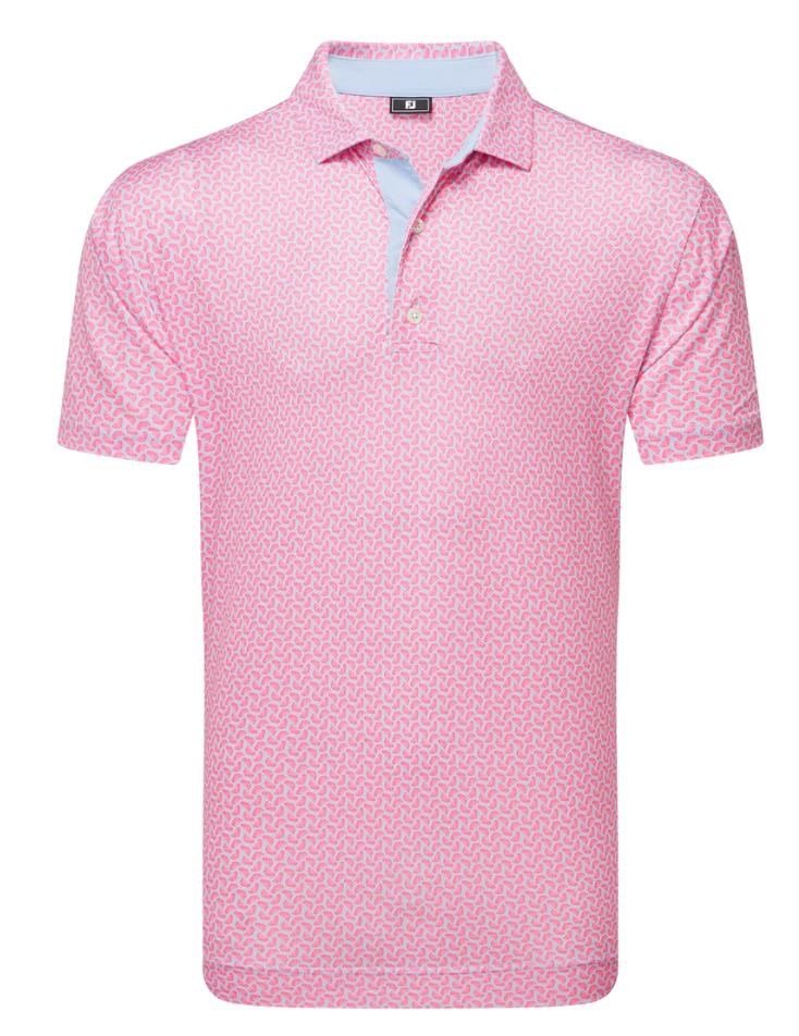 FootJoy Citrus Print Lisle mens polo Herren Poloshirt, rosa