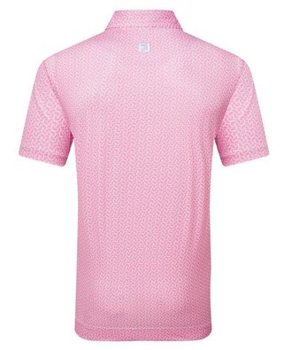 FootJoy Citrus Print Lisle mens polo Herren Poloshirt, rosa