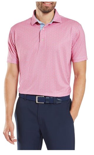 FootJoy Citrus Print Lisle mens polo Herren Poloshirt, rosa