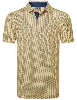 FootJoy Citrus Print Lisle mens polo Herren Poloshirt, taxi/navy